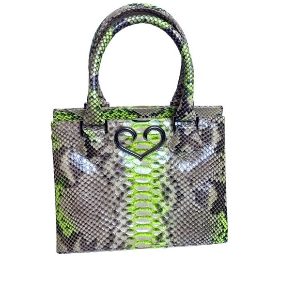 RAMIRO ENCIZO Petit Noor Yellow Neon Python Bag Snakeskin Handbag Mini Satchel - Picture 1 of 12